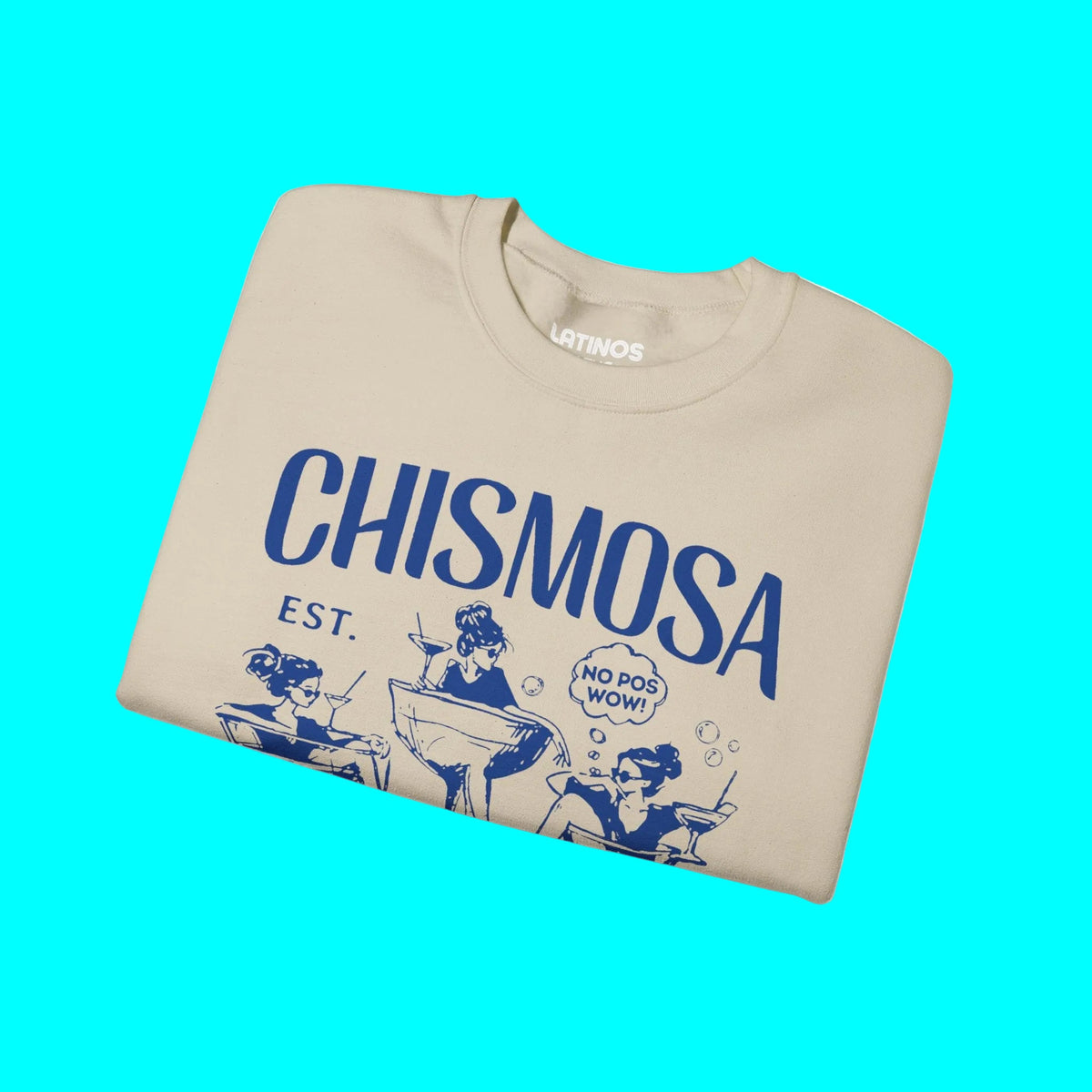 Chismosa Social Club Crewneck Sweatshirt | No Pos Wow! By Invitation Only! Funny Latino Fleece-Lined Crewneck | 3 Colors Available
