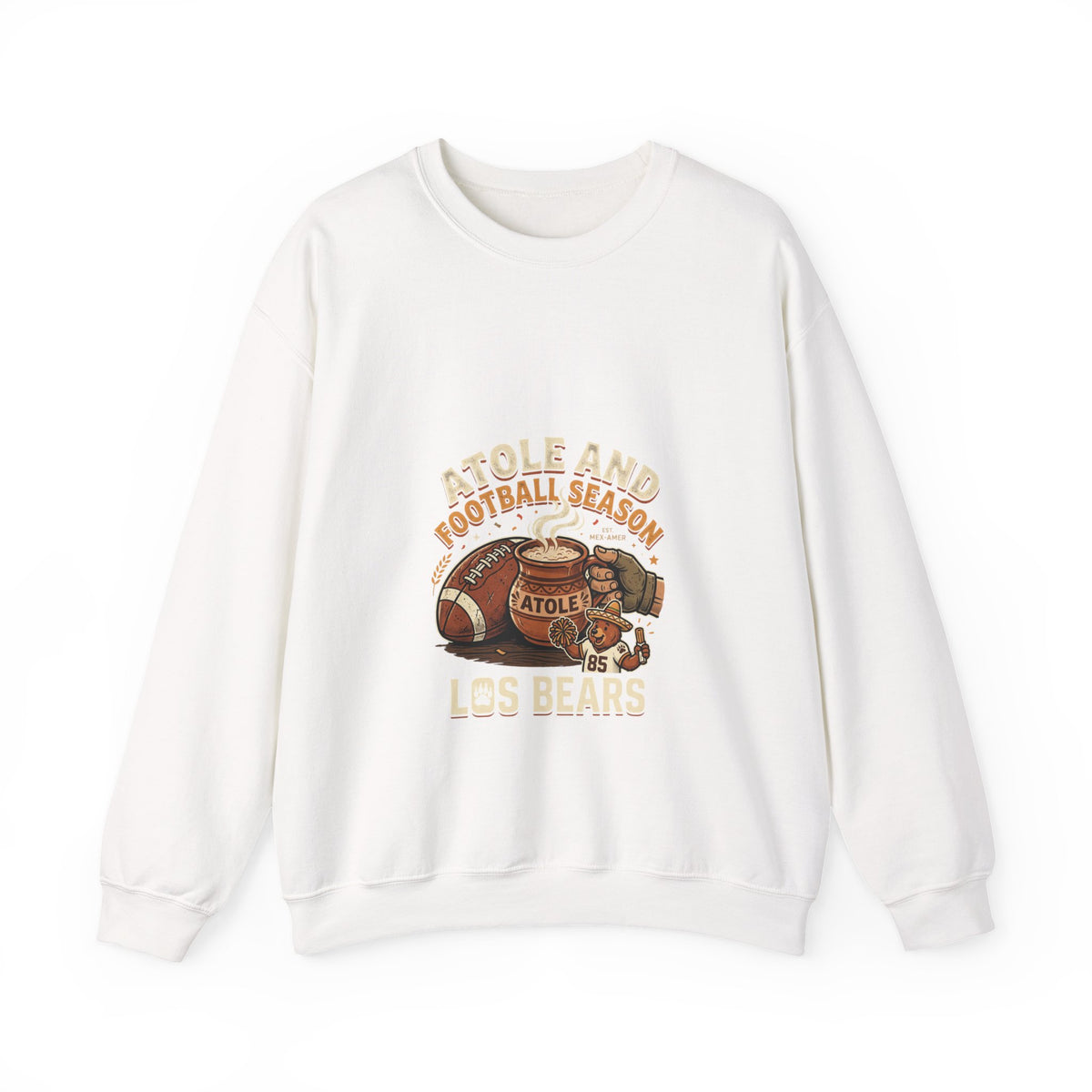 Football Season Crewneck Sweatshirt — Beignets & Football Los Bears Design