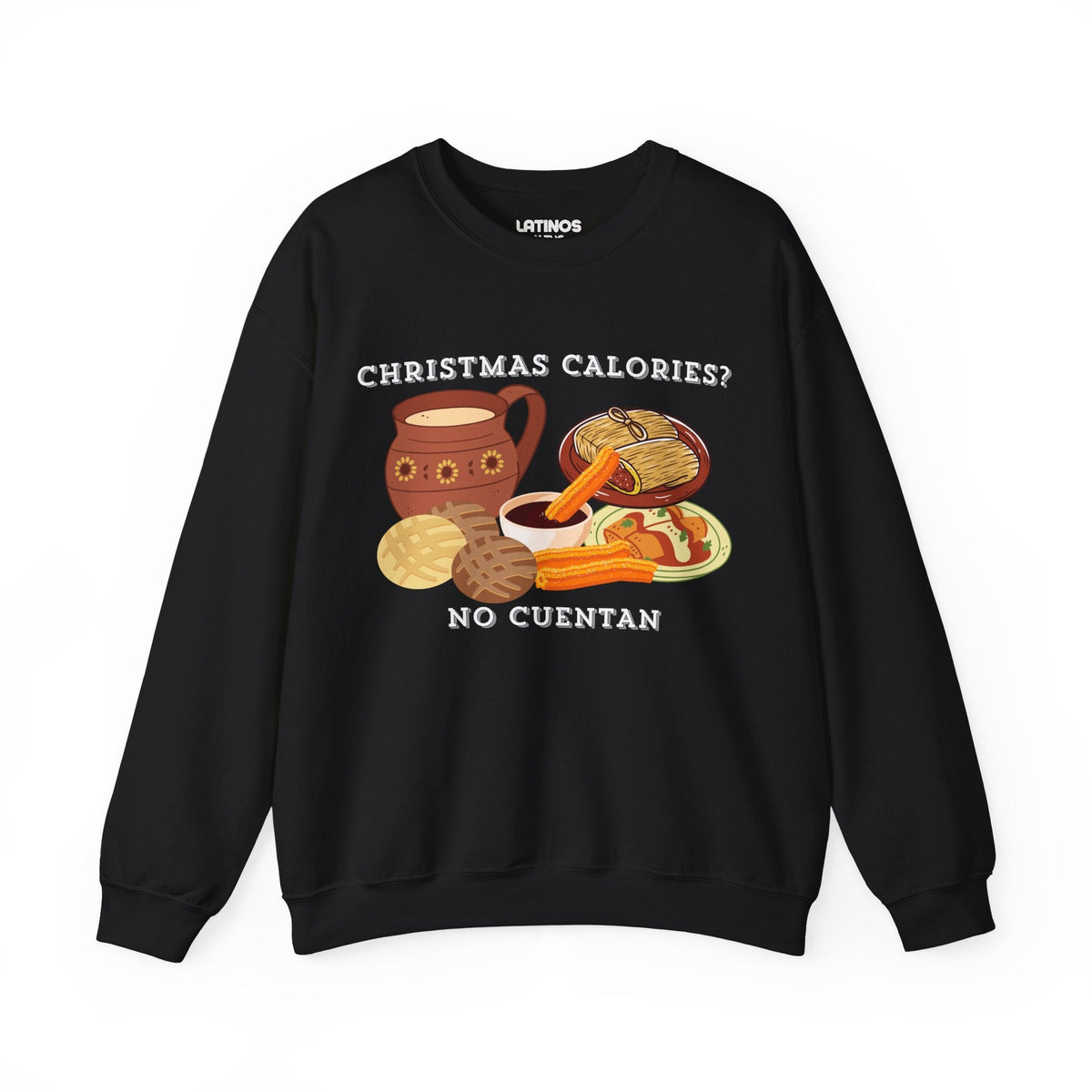 Christmas Calories No Cuentan Comfy Crewneck Sweater | Latino Holiday | 3 Colors