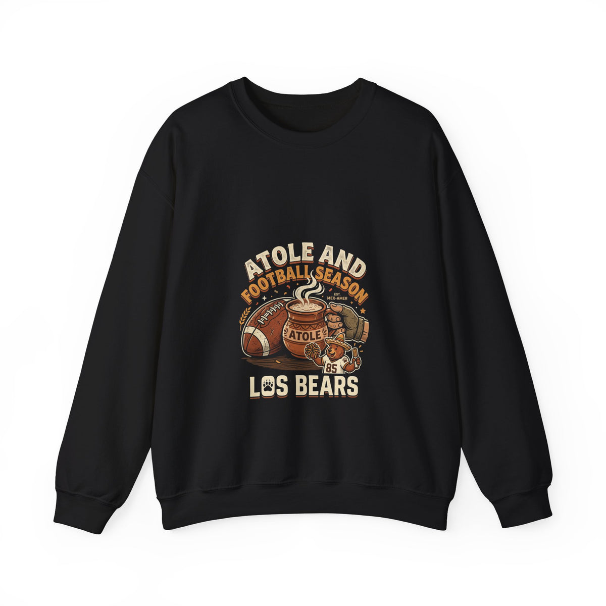 Football Season Crewneck Sweatshirt — Beignets & Football Los Bears Design