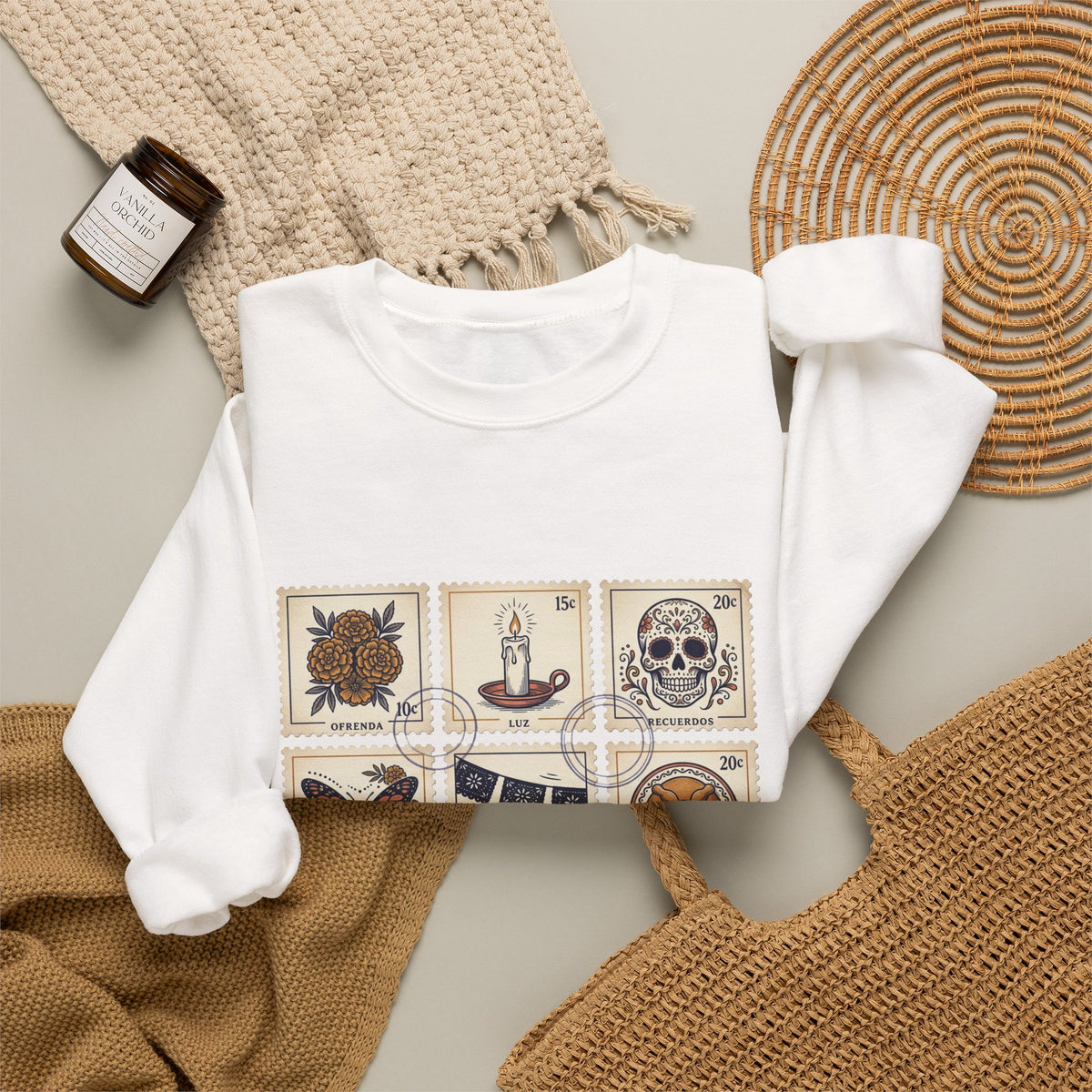 Day of the Dead Tile Icons Sweatshirt | Día de los Muertos, Calavera