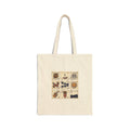Dia de los Muertos collage tote, sugar skull tile art cotton canvas