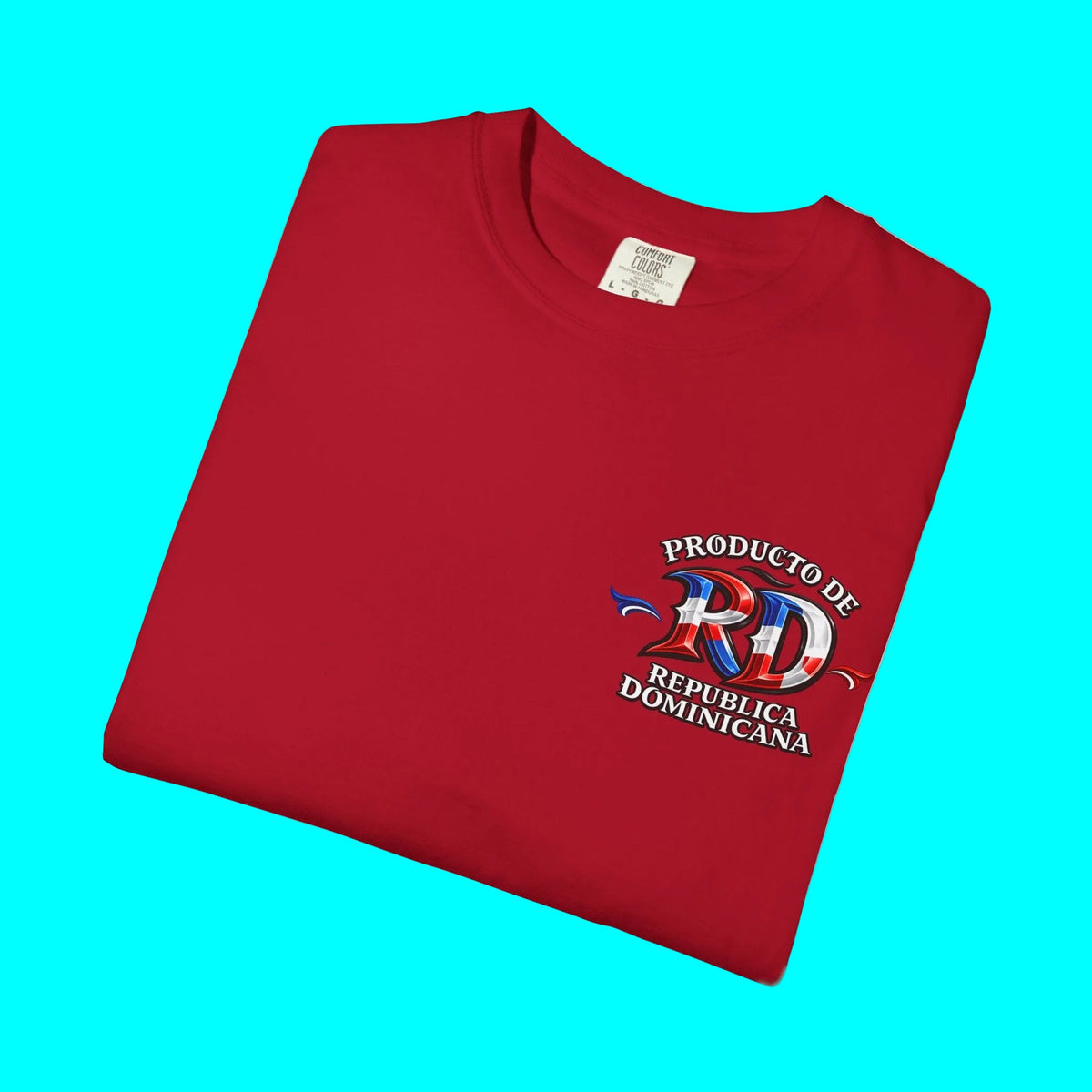 Producto De Republica Dominicana Heritage T-shirt | Old English Style, DR Dominican Culture | Heavyweight Cotton
