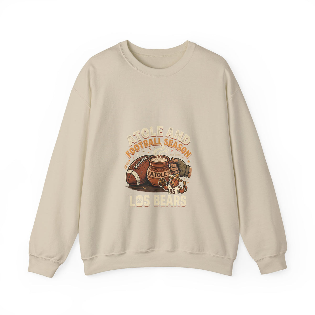 Football Season Crewneck Sweatshirt — Beignets & Football Los Bears Design