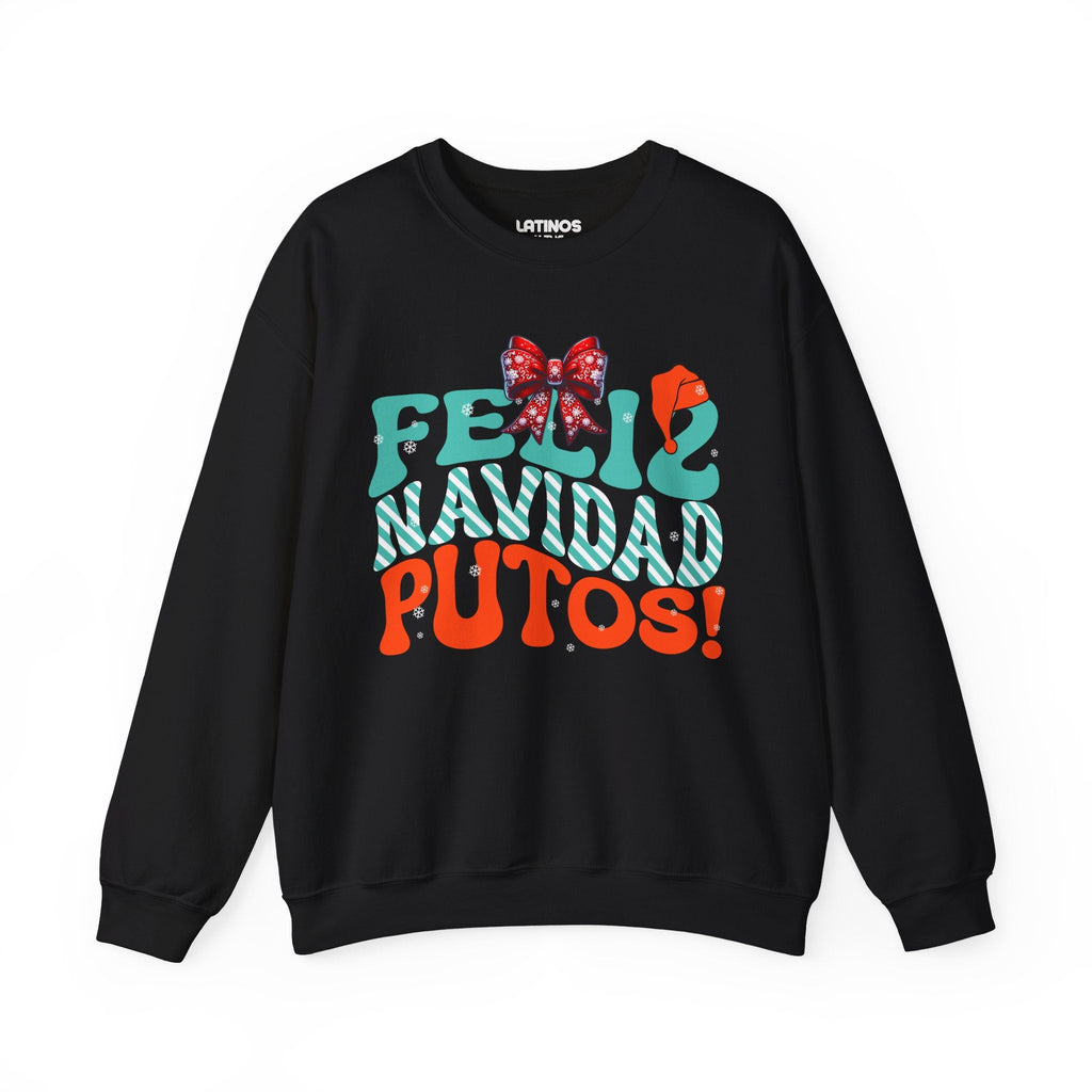 Feliz Navidad Putos! Christmas Comfy Crewneck Sweater | Latino Holiday 3 Colors