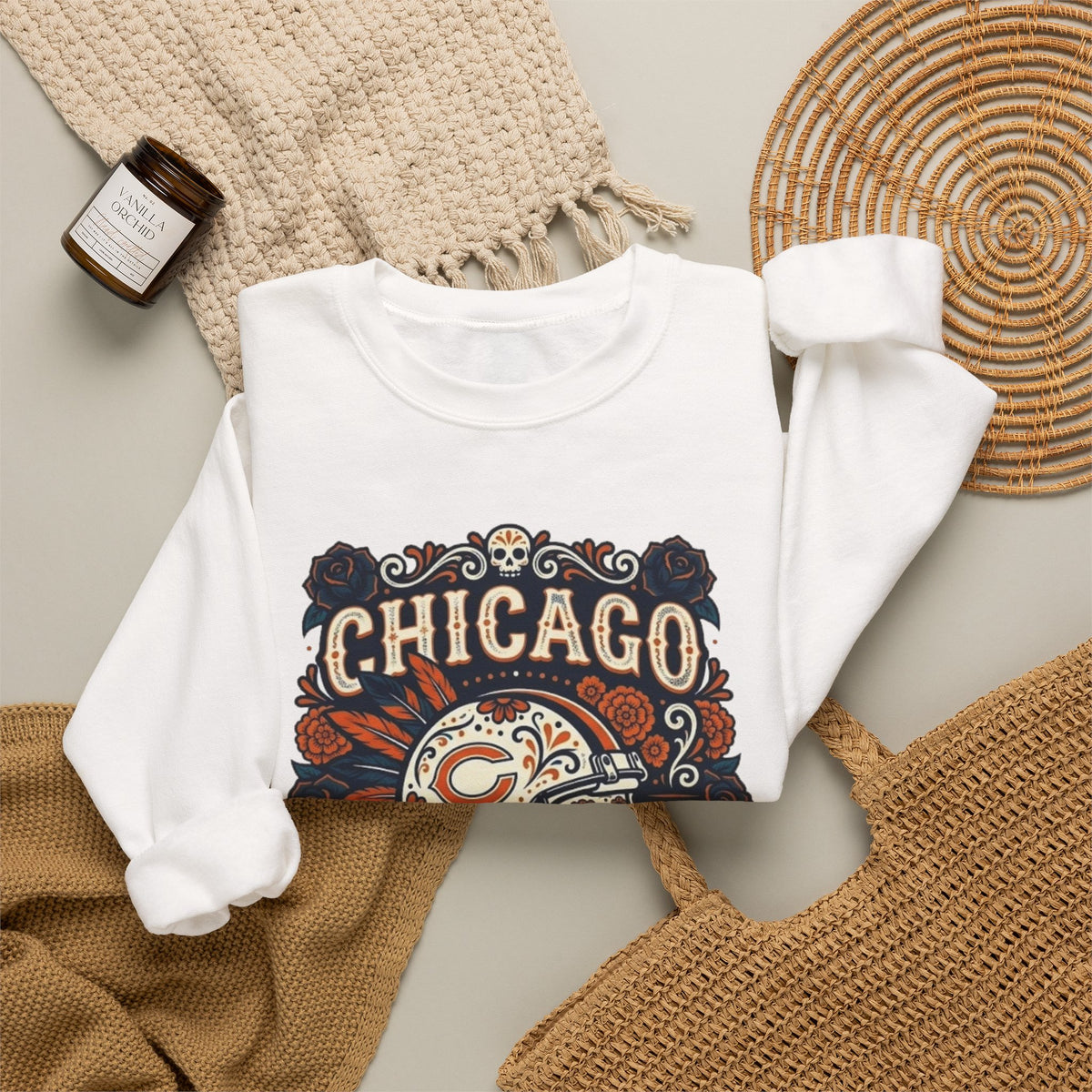 Chicago Bears Day of the Dead Sweatshirt