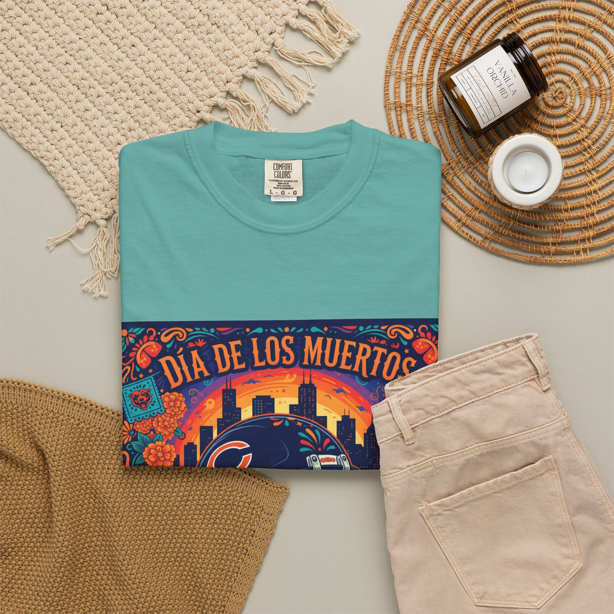 Día de los Muertos Chicago Bears T-Shirt