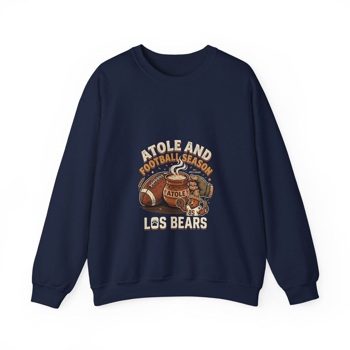Football Season Crewneck Sweatshirt — Beignets & Football Los Bears Design