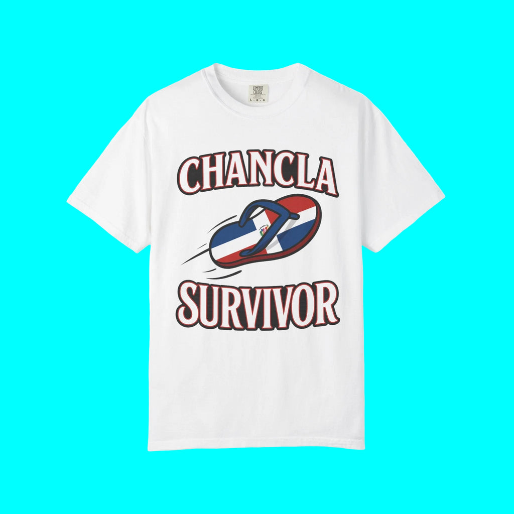 Dominican Republic Chancla Survivor T-shirt | Chancleta Joke Design Latino Pride Funny Viral Tees | DR | Unisex