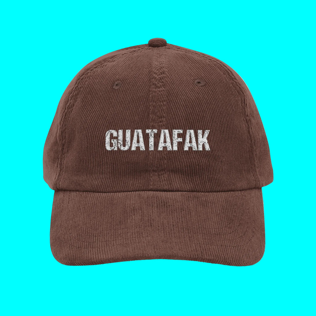 GUATAFAK 100% Corduroy Embroidered Dad Hat Cap | WTF Latino Slang | Adjustable Strap | Latino