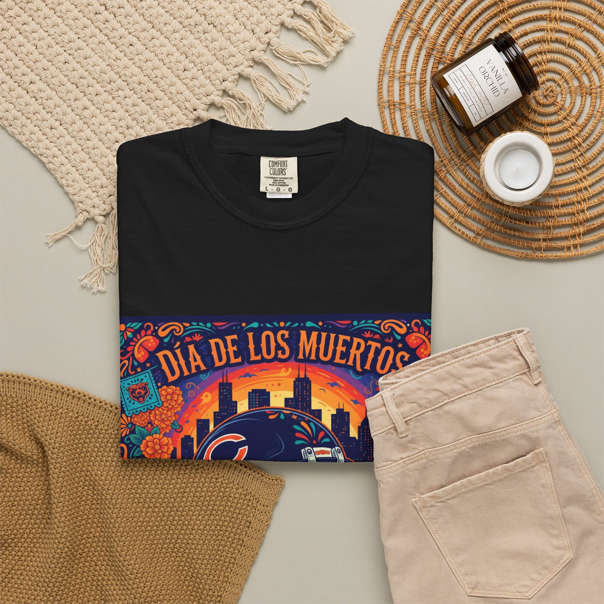 Día de los Muertos Chicago Bears T-Shirt