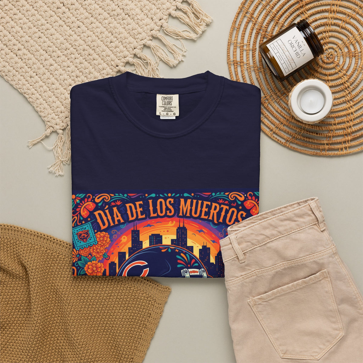 Día de los Muertos Chicago Bears T-Shirt