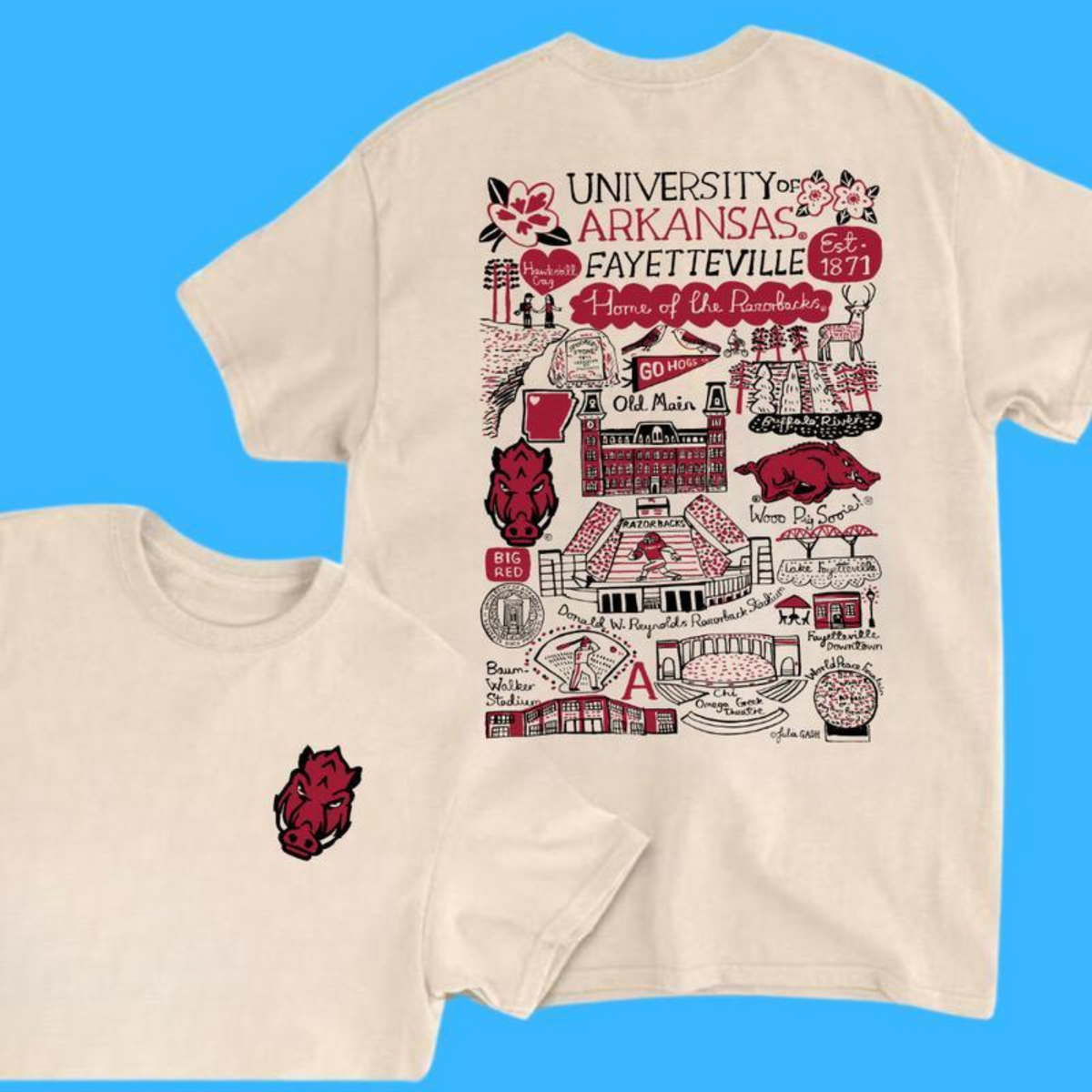 ALL TEAM NCAA Sand T-Shirt – Tropical Artwork Tee for Men & Women, Casual College Sports Fanwear