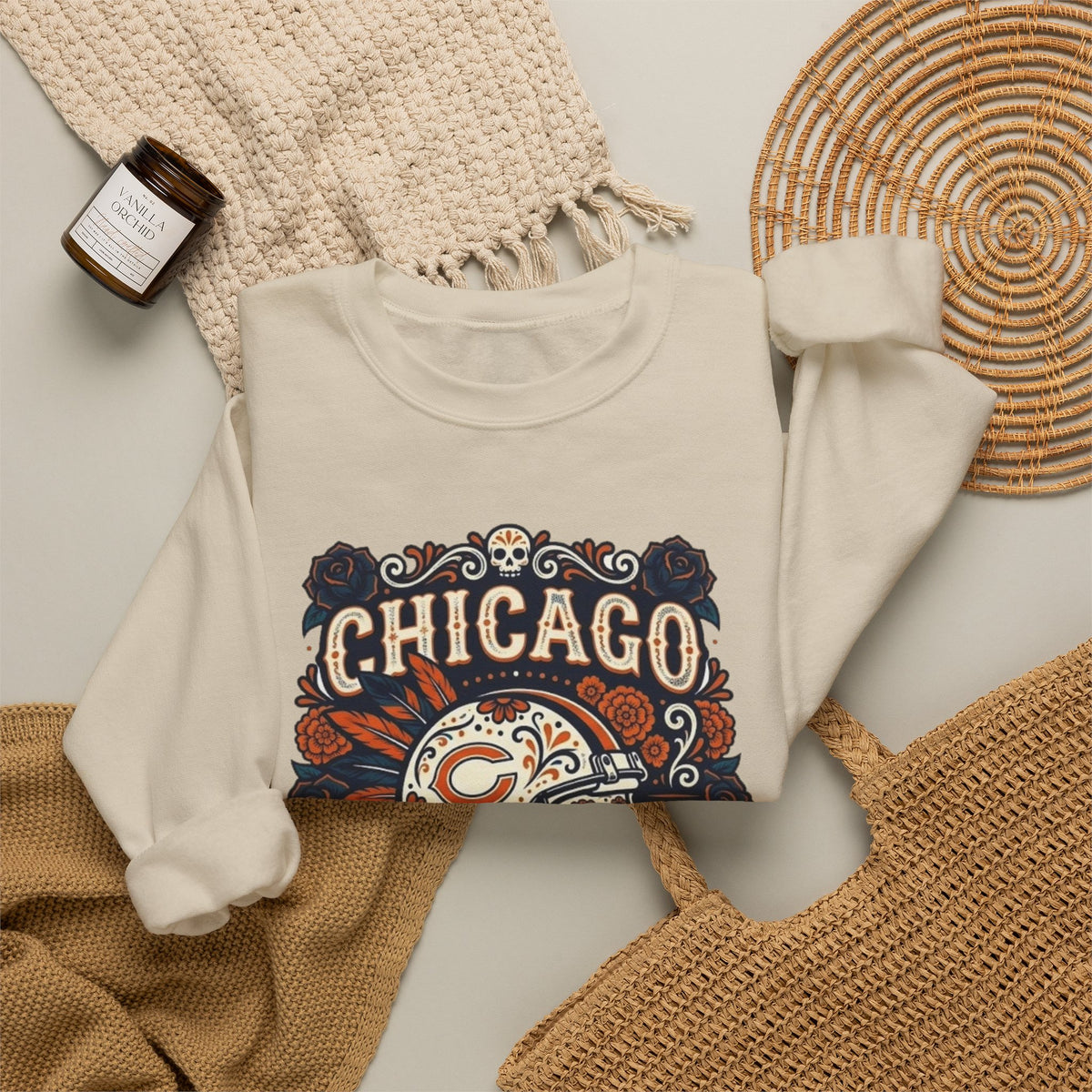 Chicago Bears Day of the Dead Sweatshirt