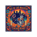 Chicago Bears Día de los Muertos Sticker — Sugar Skull Football Helmet Kiss-Cut Sticker