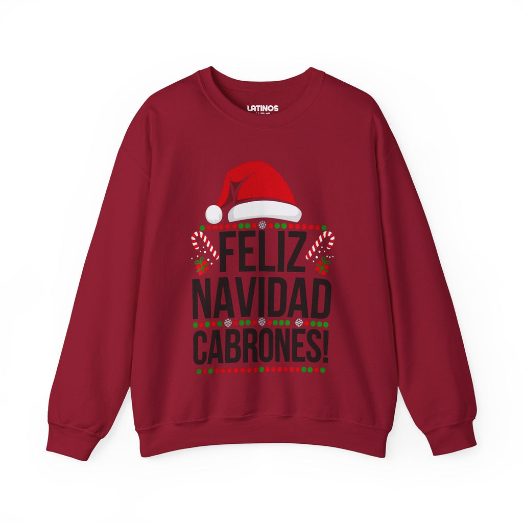 Feliz Navidad Cabrones Christmas Sweater | Crewneck Comfy Sweatshirt | Funny Latino Christmas Xmas | 4 Colors