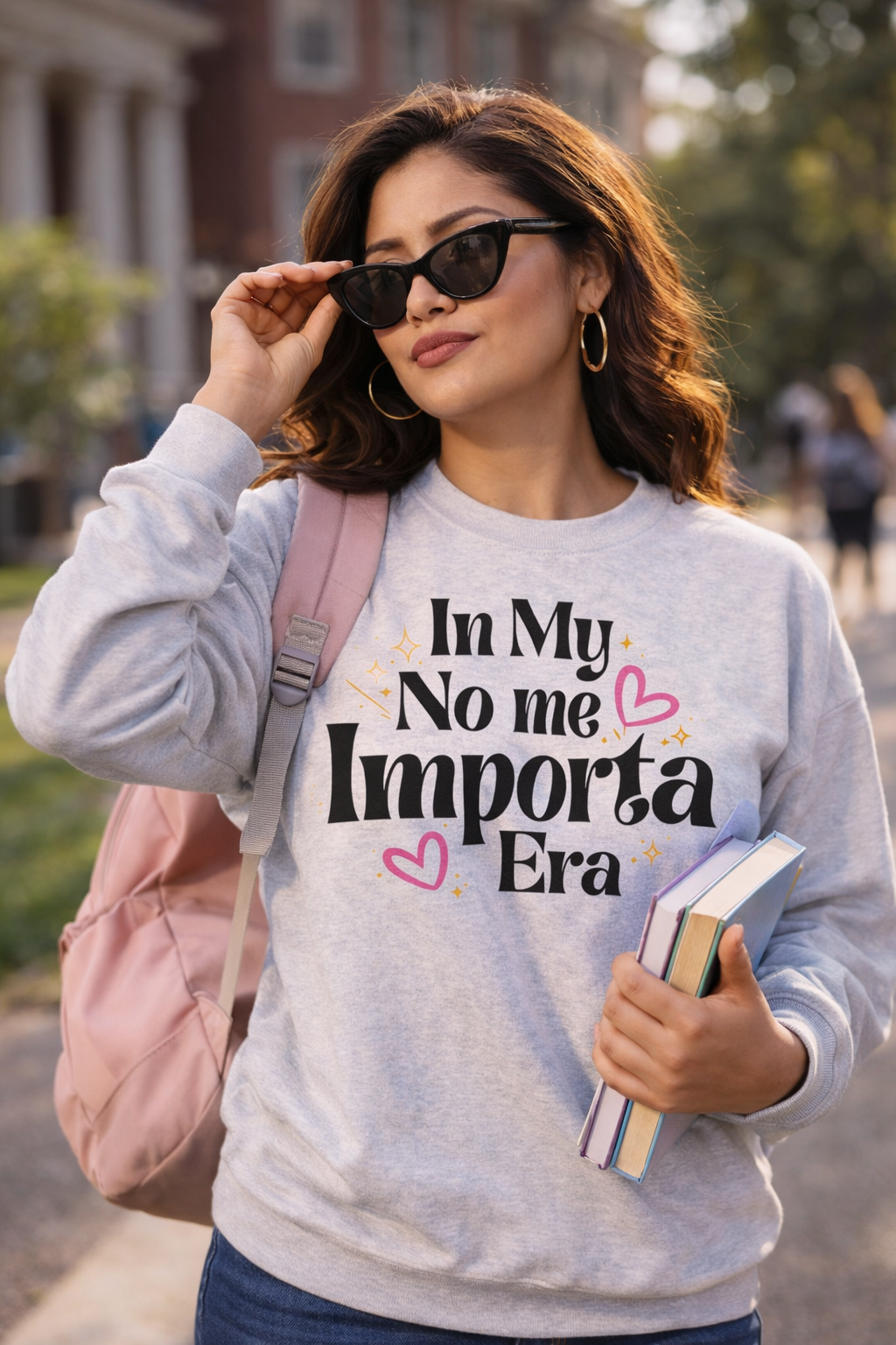 In My No Me Importa Era Crewneck Sweatshirt | Funny Latina Fleece-Lined Crewneck | Cozy, Soft, Heavyweight