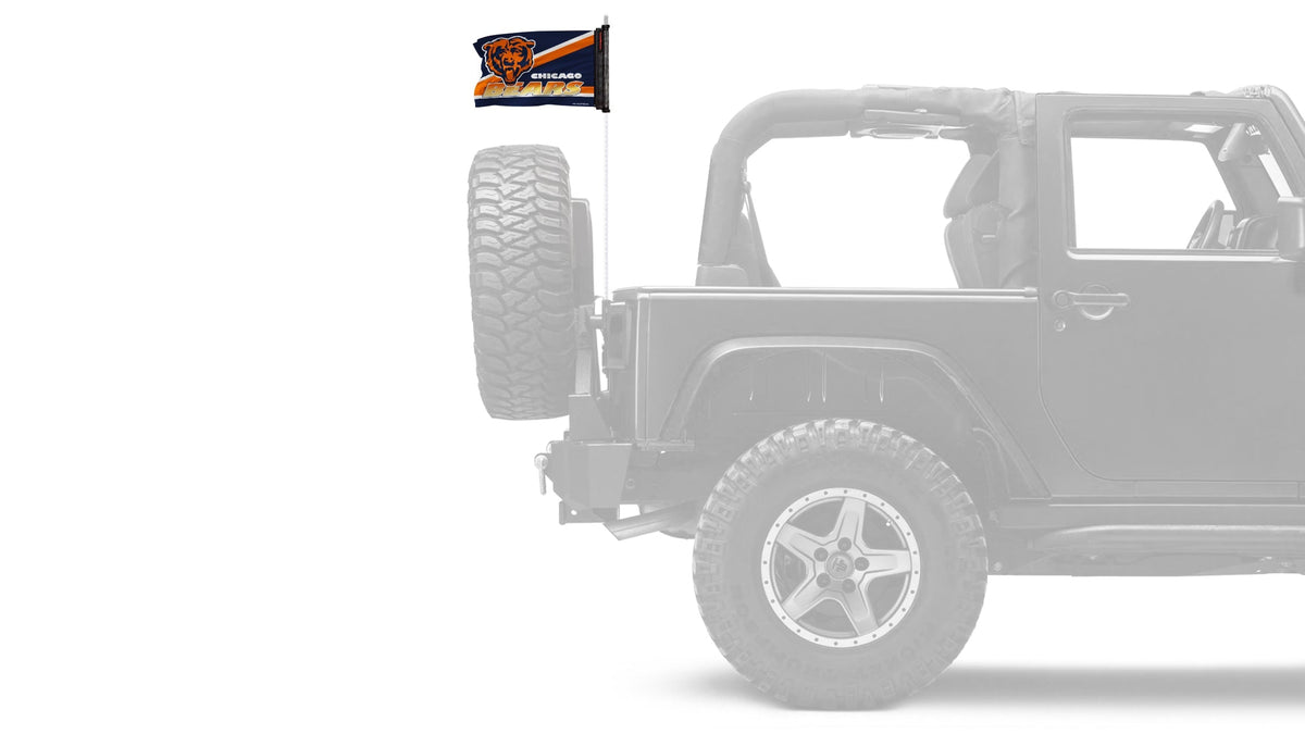 Chicago Bears 11"x17" Forever Wave Flag for Jeep Wrangler JLU 4-Door 2018-Present