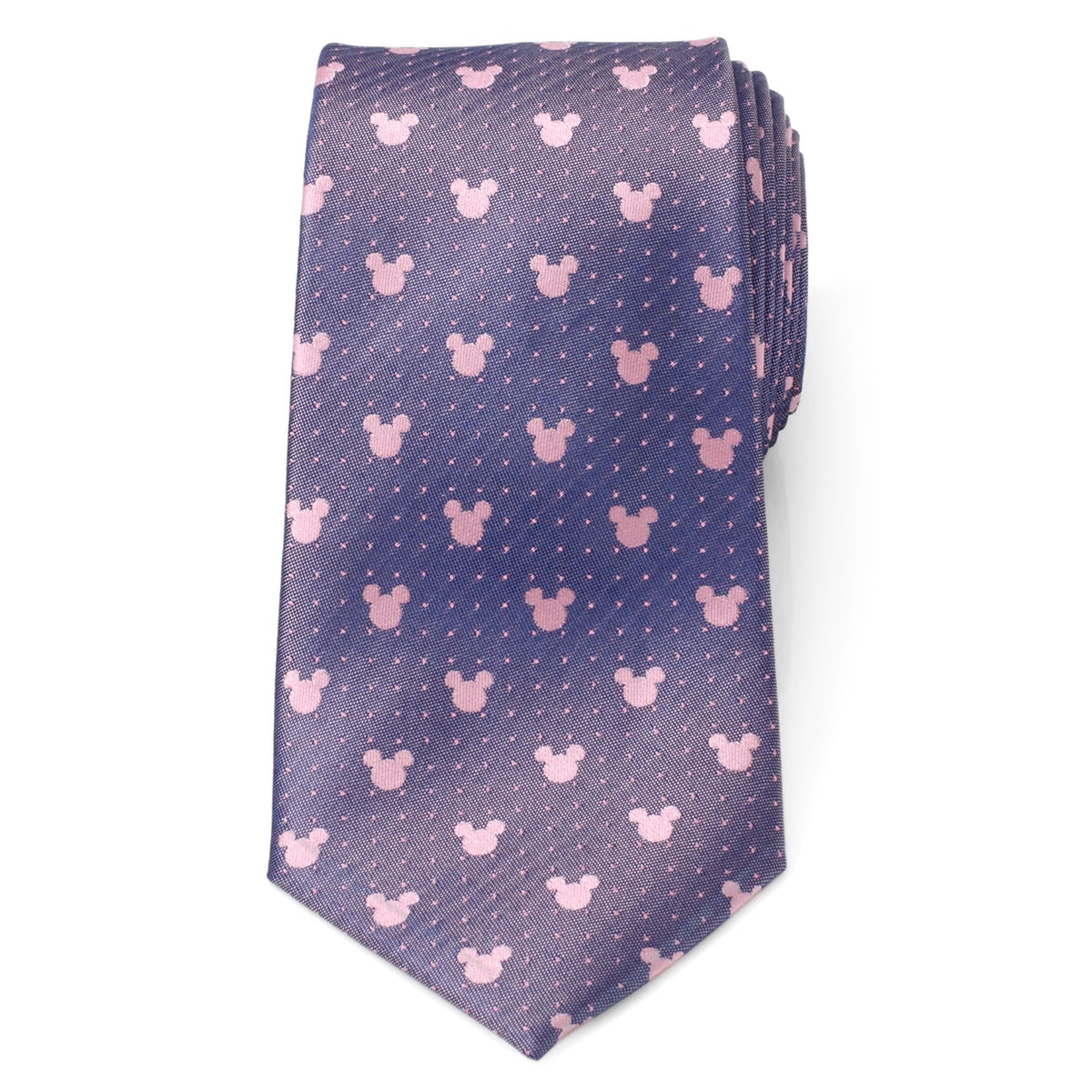 Disney Mickey Mouse Purple and Pink Dot Silhouette Tie