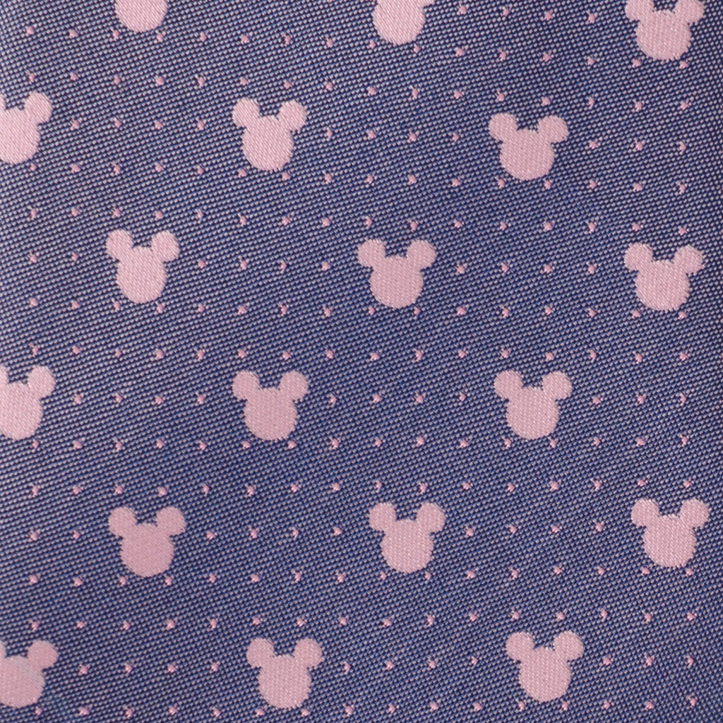 Disney Mickey Mouse Purple and Pink Dot Silhouette Tie
