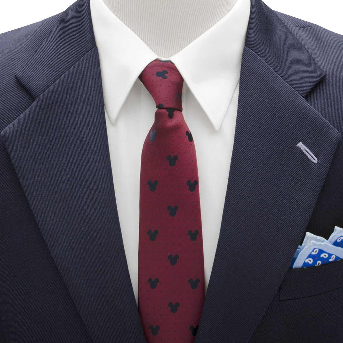 Disney Mickey Mouse Red Pin Dot Men's Tie