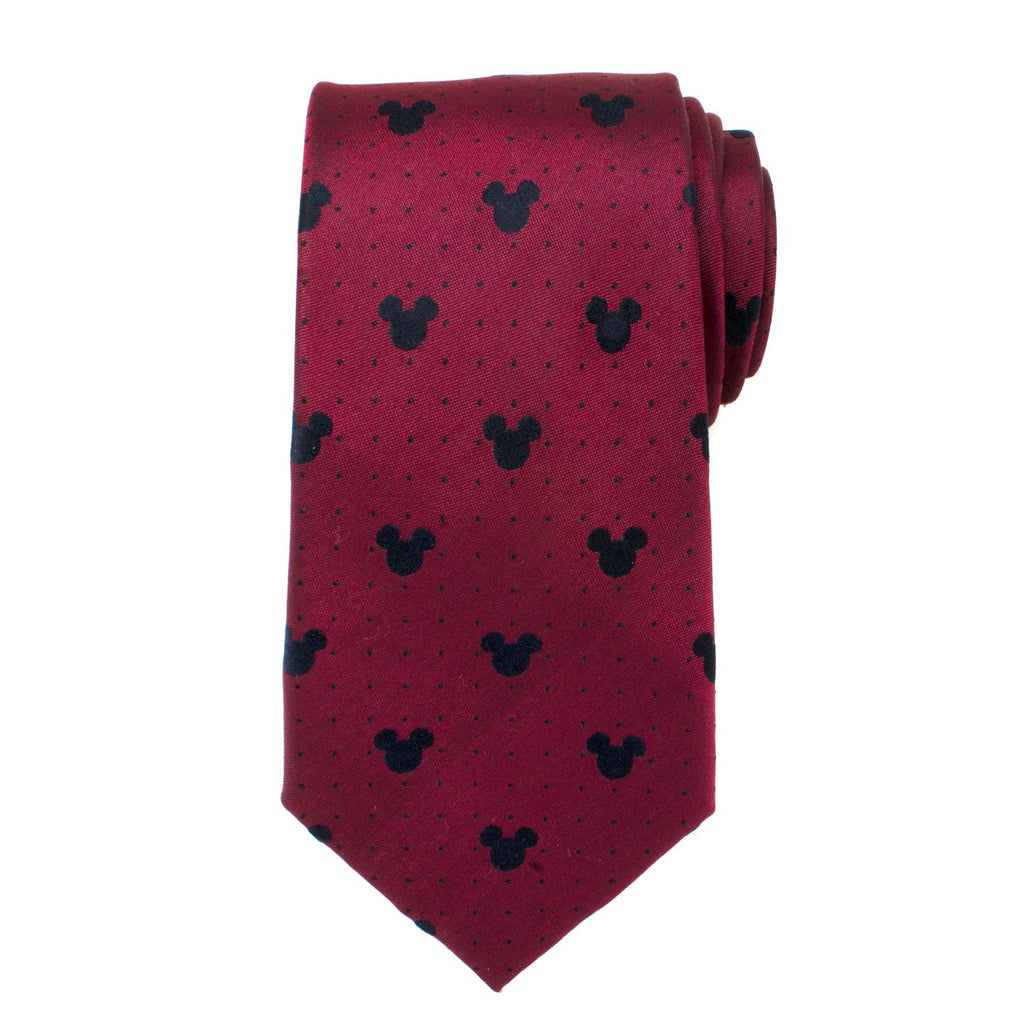 Disney Mickey Mouse Red Pin Dot Men's Tie