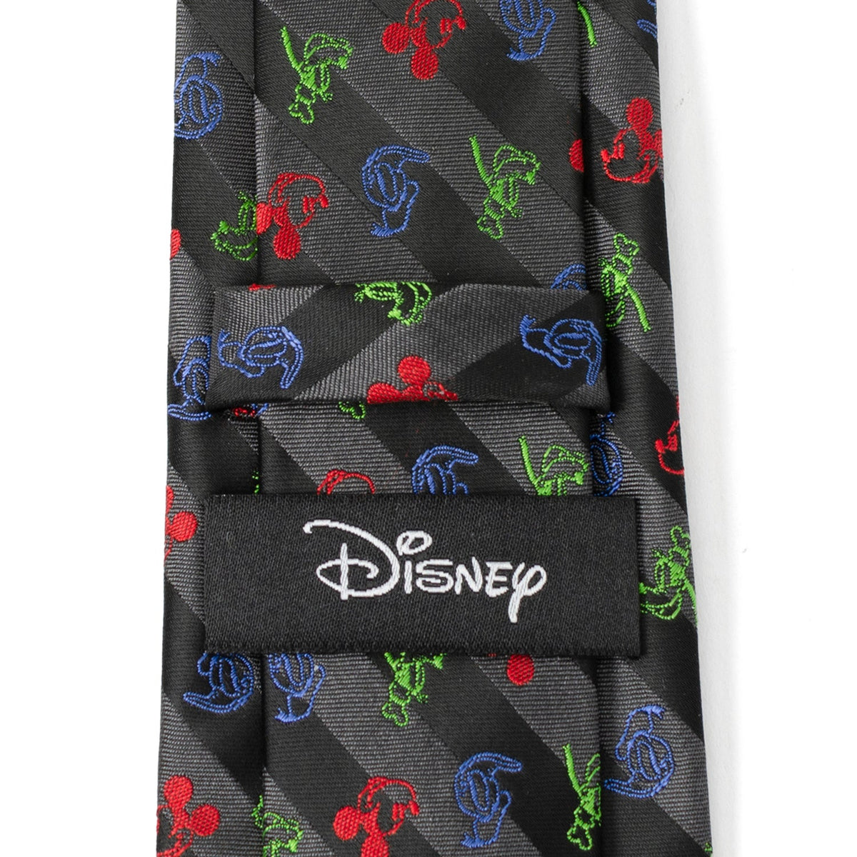 Disney Mickey and Friends Multi Black Stripe Men's Tie