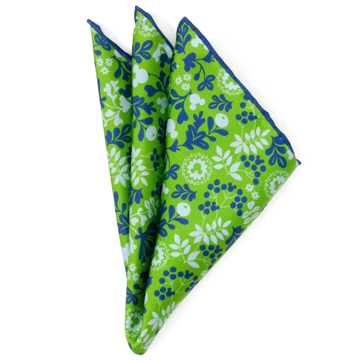 Disney Mickey Mouse Floral Green Pocket Square