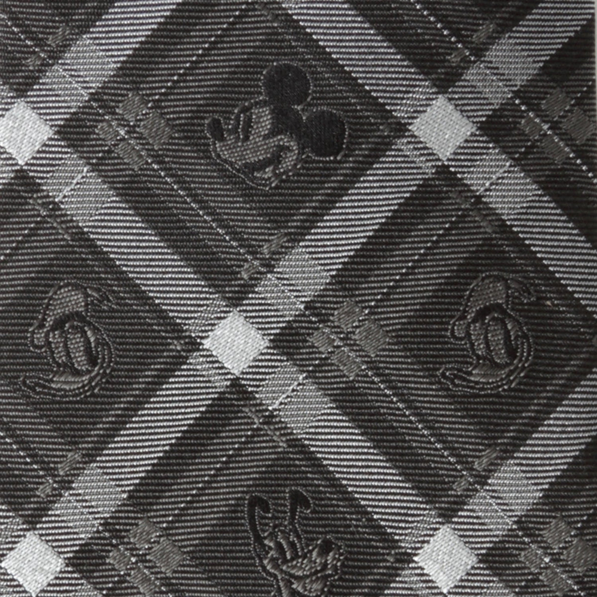 Disney Mickey and Friends Charcoal Plaid Men's Tie