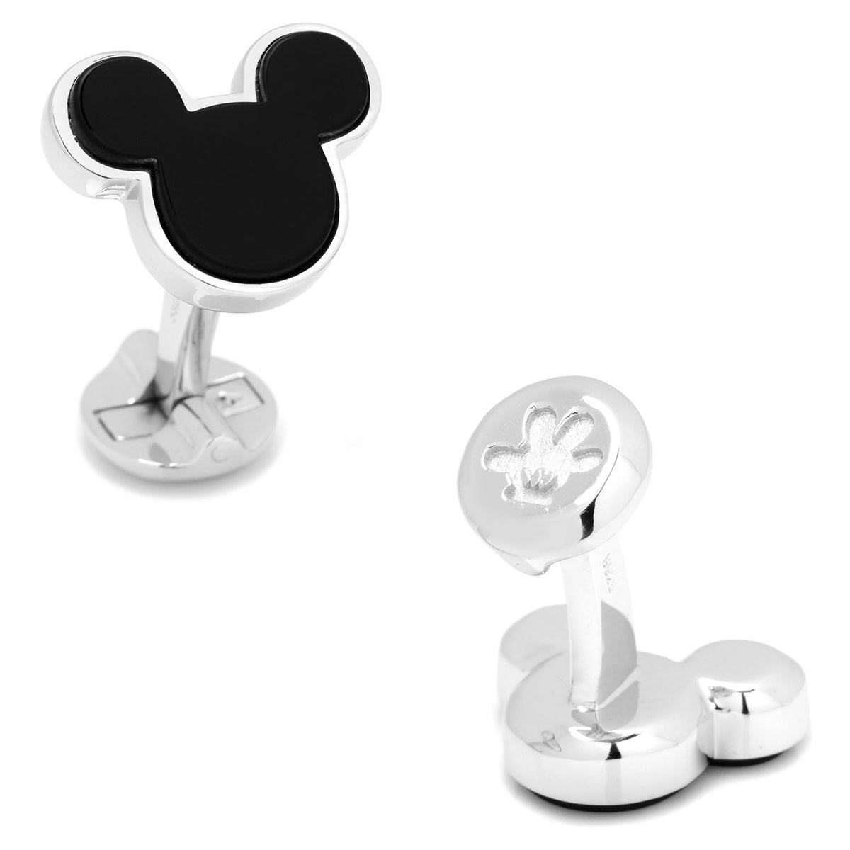 Disney Mickey Mouse Sterling Silver and Onyx Cufflinks