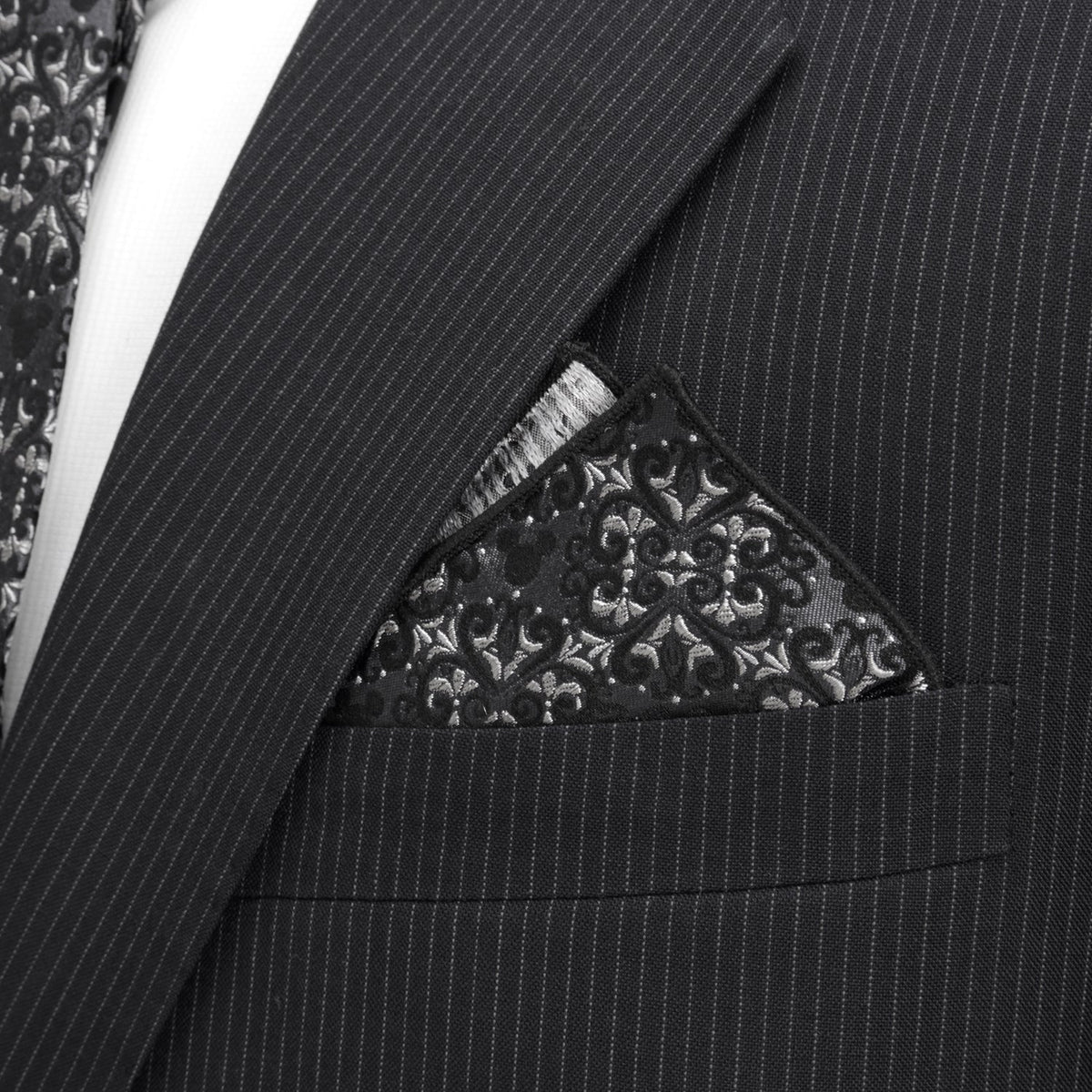 Disney Mickey Mouse Damask Pocket Square and Bow Tie Gift Set