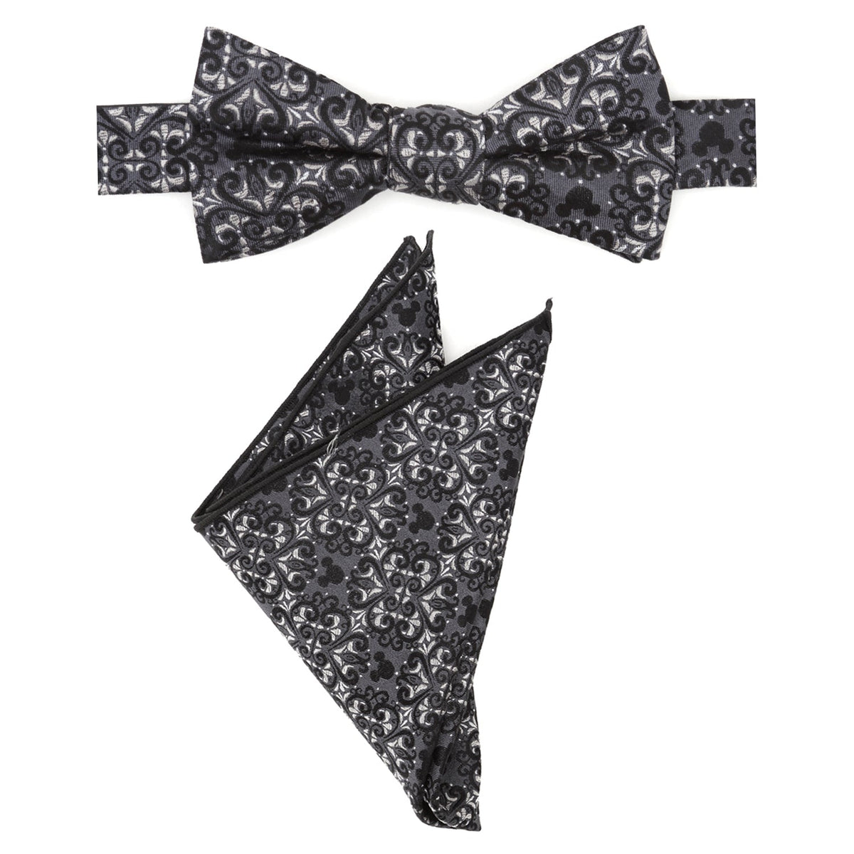 Disney Mickey Mouse Damask Pocket Square and Bow Tie Gift Set