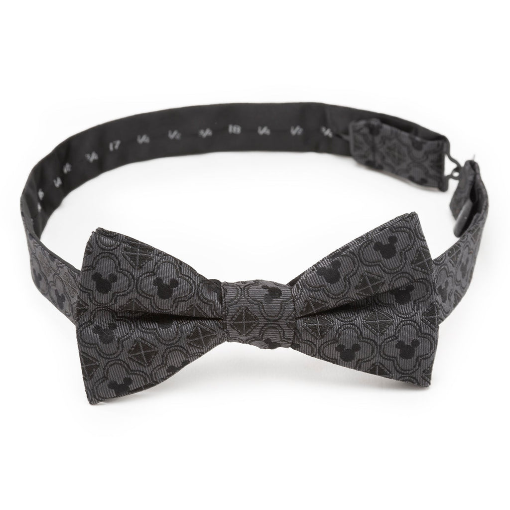Disney Mickey Mouse Pattern Black Bow Tie