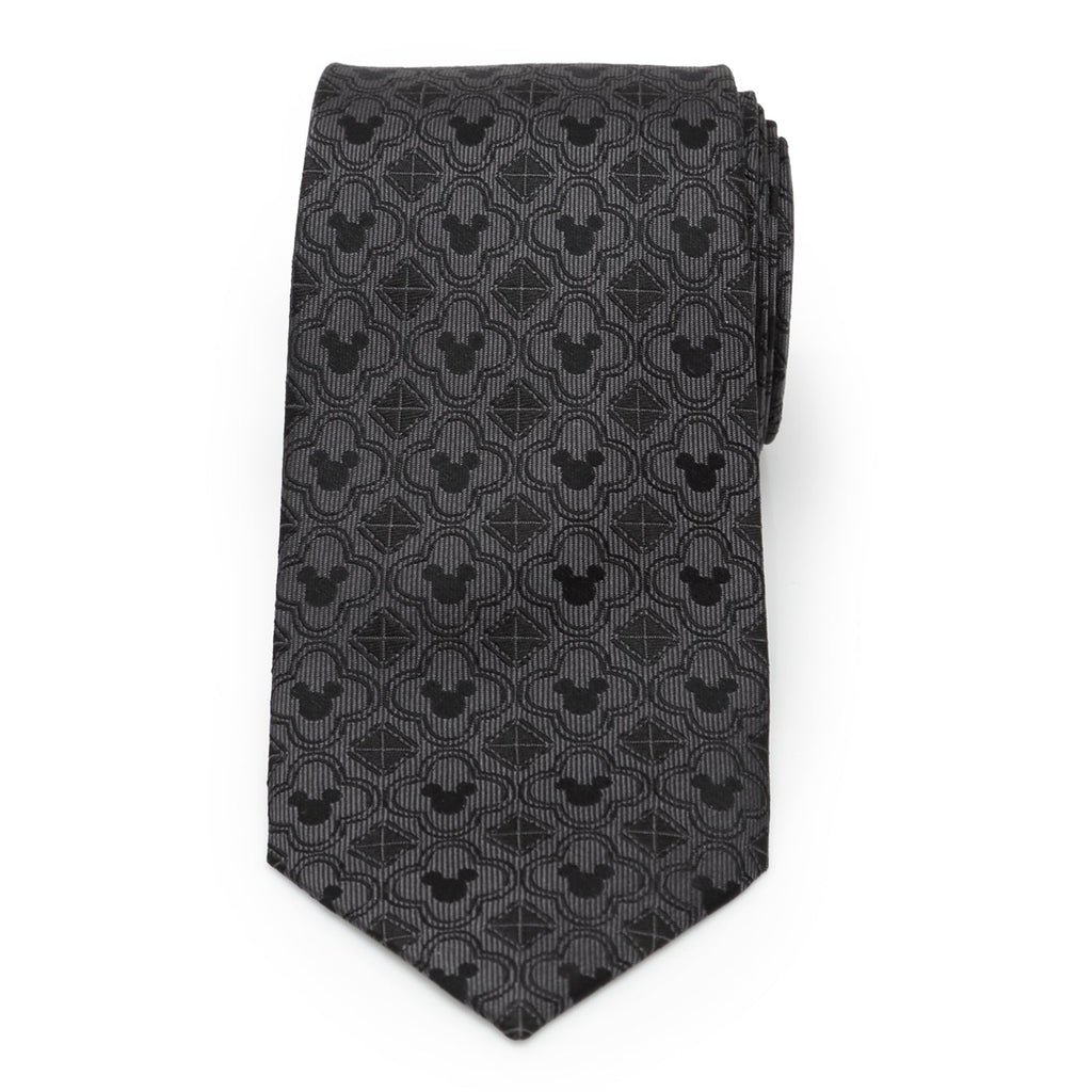 Disney Mickey Mouse Pattern Black Men's Tie