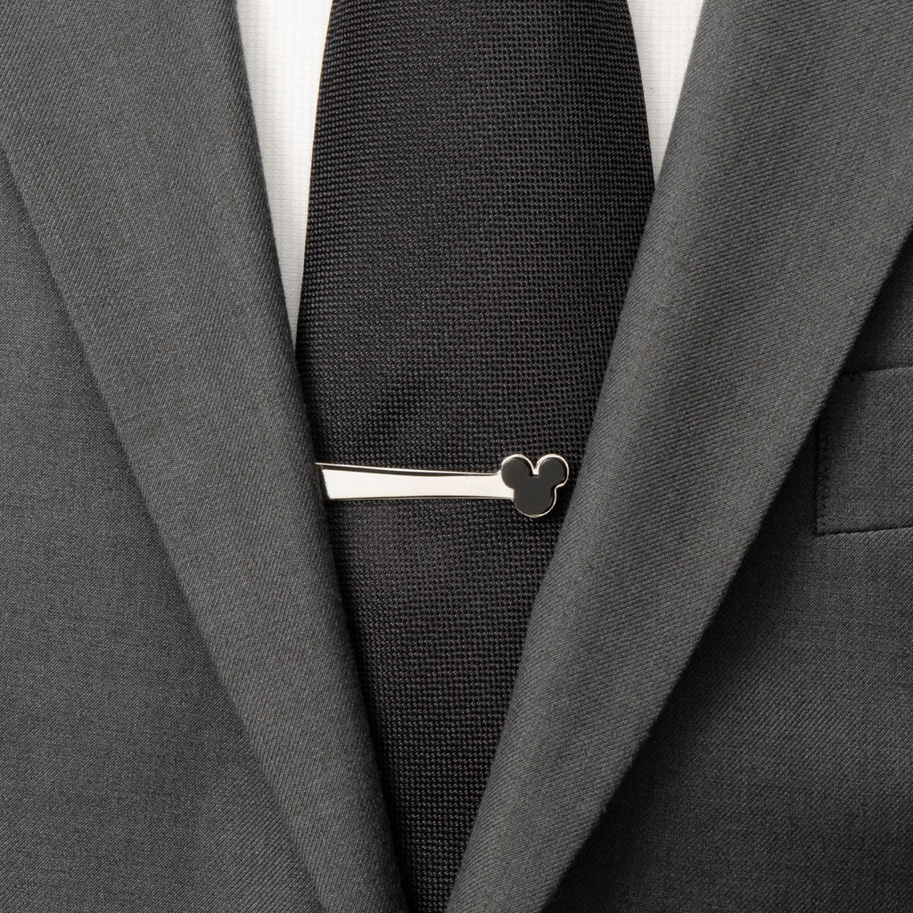 Disney Mickey Mouse Onyx Stainless Steel Tie Bar