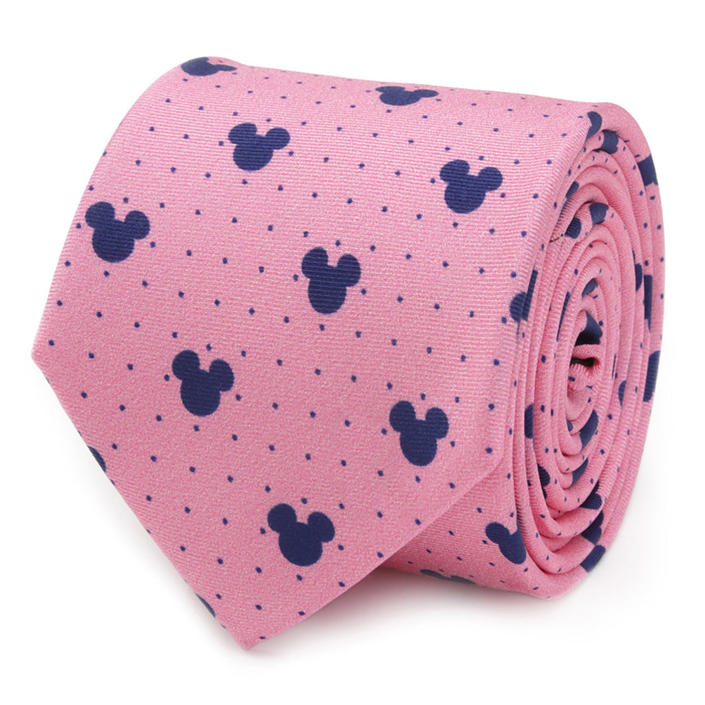 Disney Mickey Mouse Dot Pink Tie and Pocket Square Gift Set