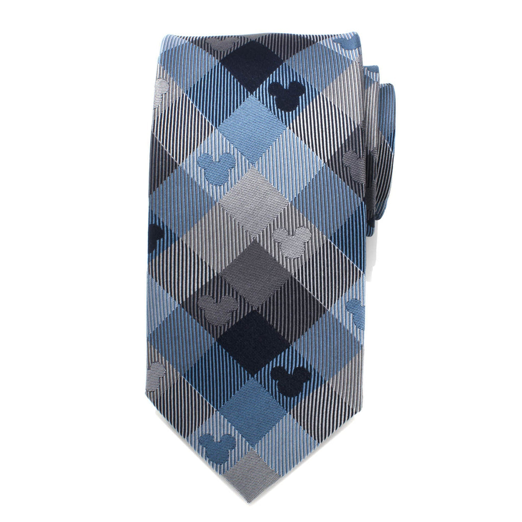 Disney Mickey Mouse Blue Plaid Mens Tie