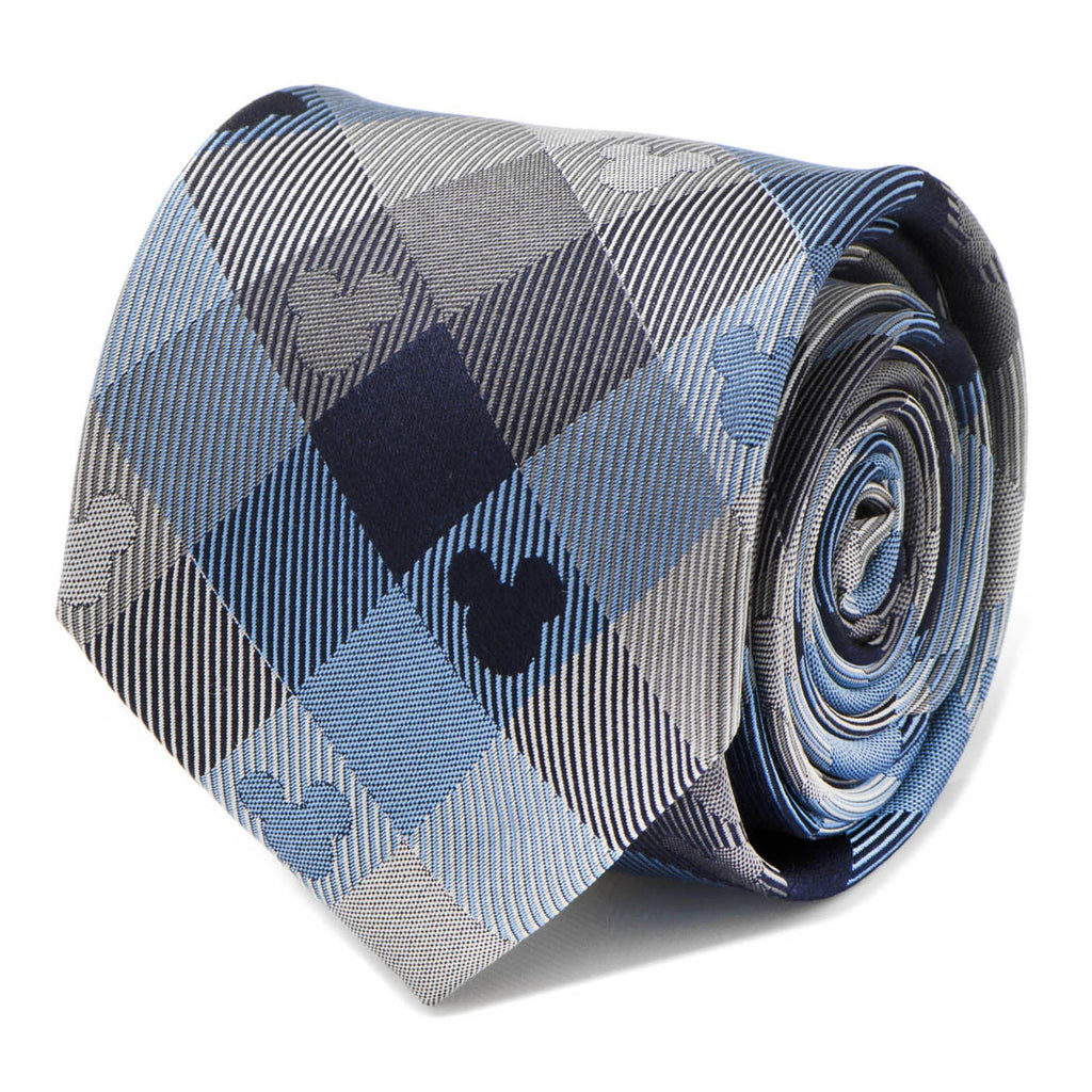 Disney Mickey Mouse Blue Plaid Mens Tie