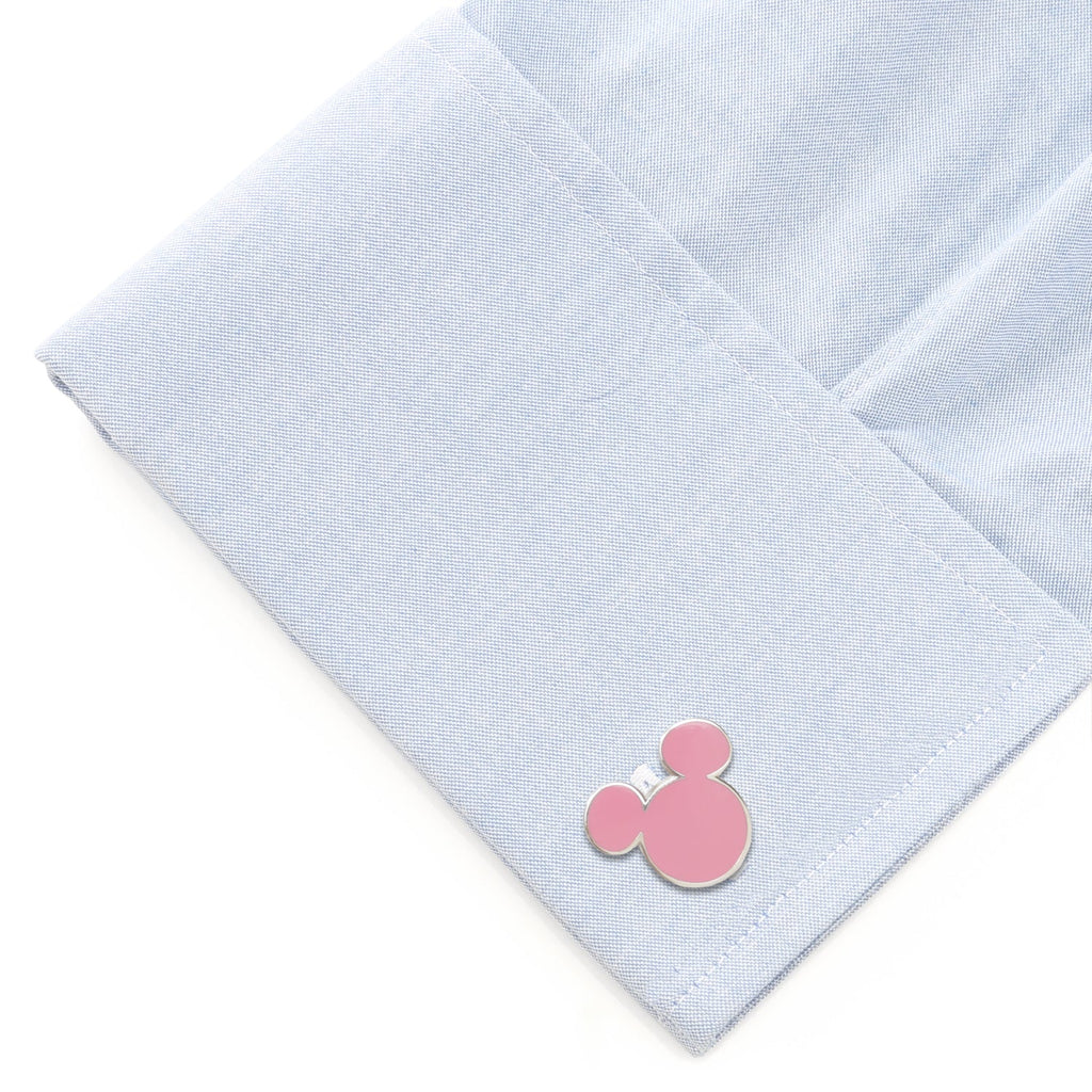Disney Mickey Mouse Silhouette Pink Cufflinks