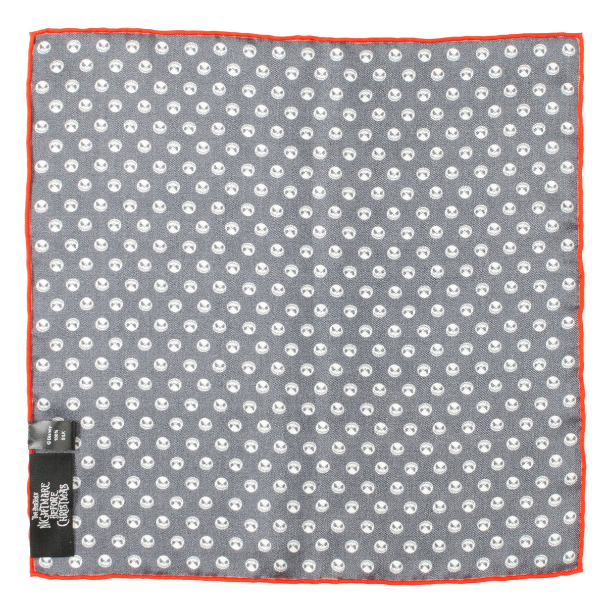 Disney The Nightmare Before Christmas Jack Skellington Men's Black Pocket Square