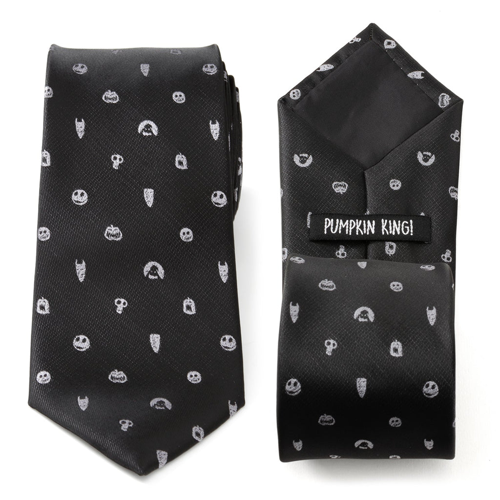 Disney The Nightmare Before Christmas Black Gray Men's Tie