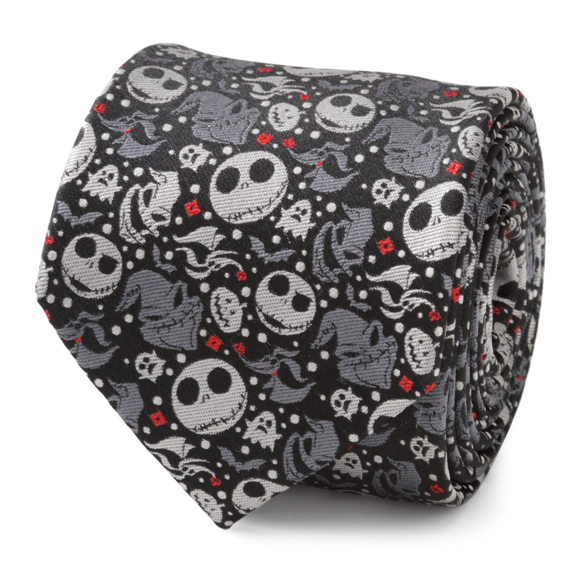 Disney The Nightmare Before Christmas Black Gray Pattern Men's Tie