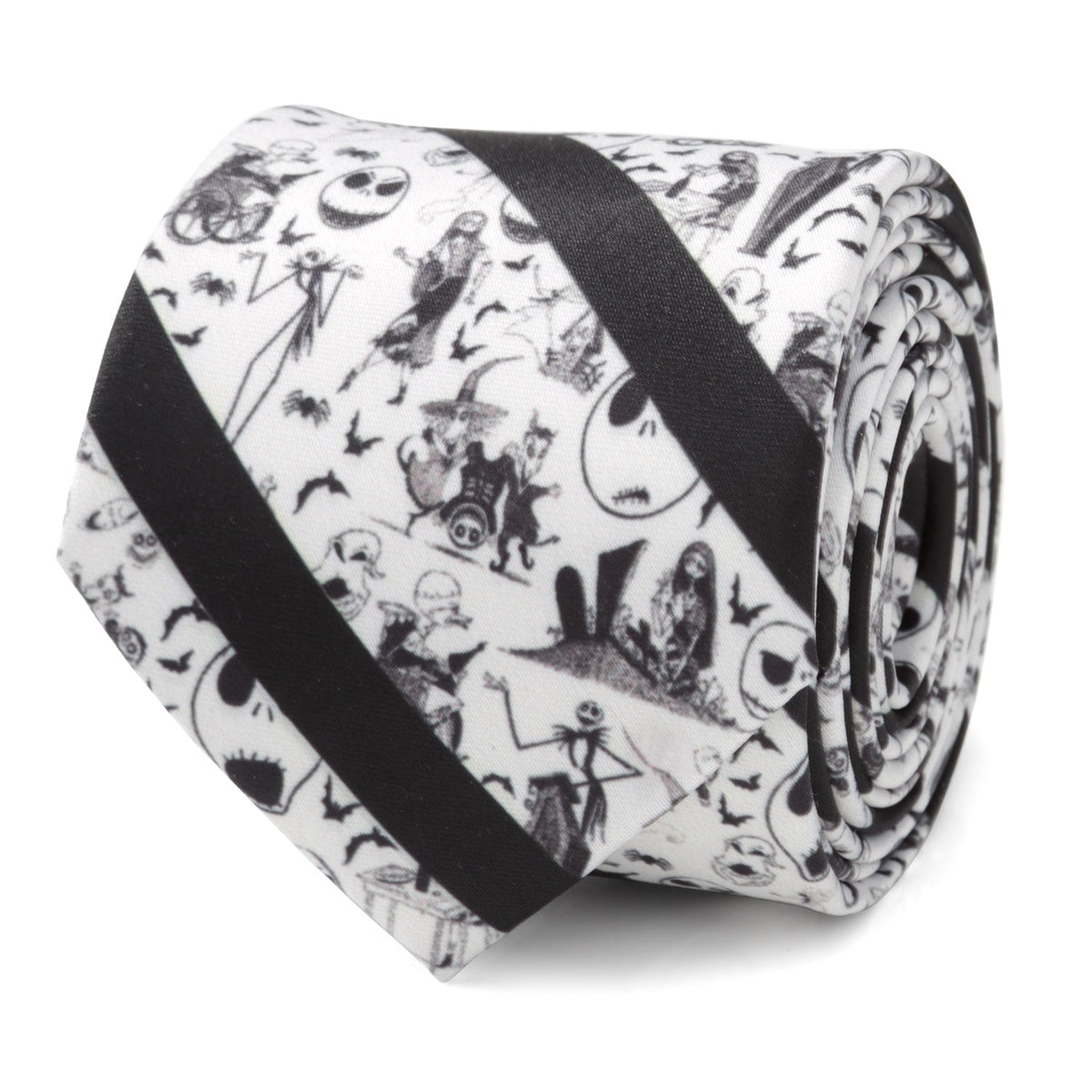Disney The Nightmare Before Christmas Striped Black Men's Tie