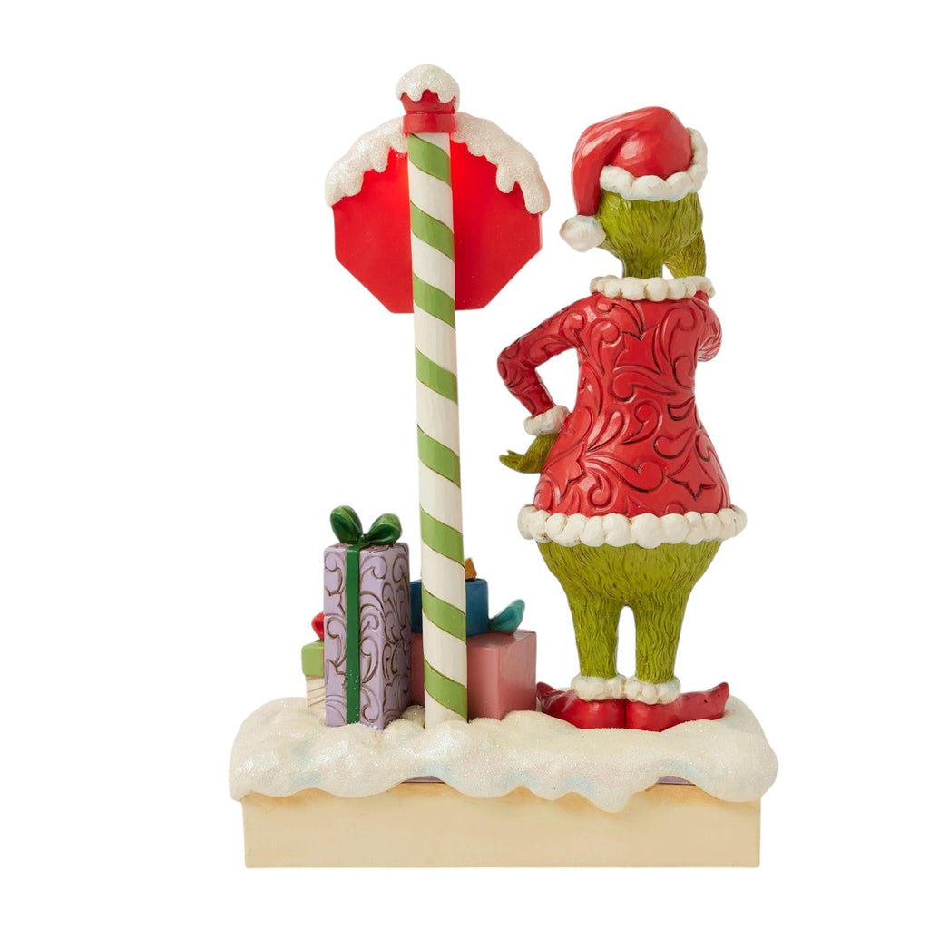 Grinch by Lighted Stop Sign