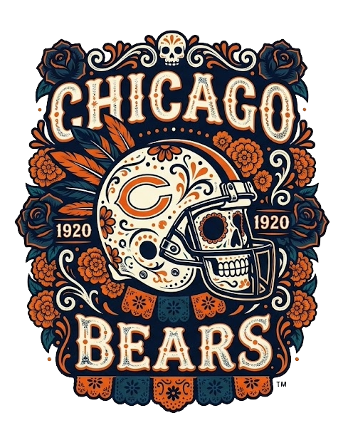 Día de los Muertos Chicago Bears – Digital Art Print