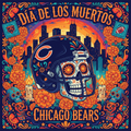 Día de los Muertos Chicago Bears Digital Art Print