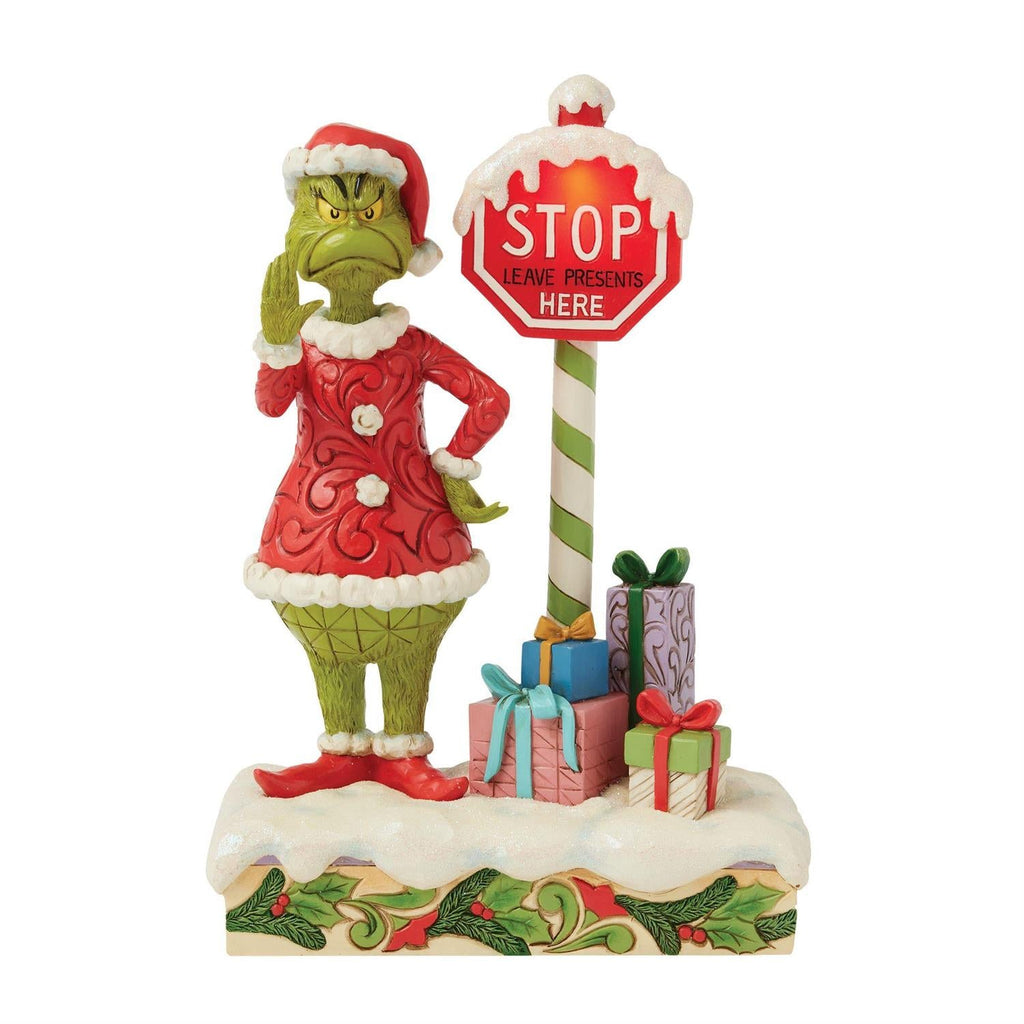 Grinch by Lighted Stop Sign