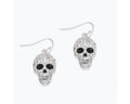 Sparkling Crystal Studded 3D Skulls Earrings
