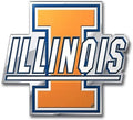 University of Illinois Illini Auto Emblem, Aluminum Metal, Embossed Team Color, Raised Decal Sticker, Full Adhesive Backing