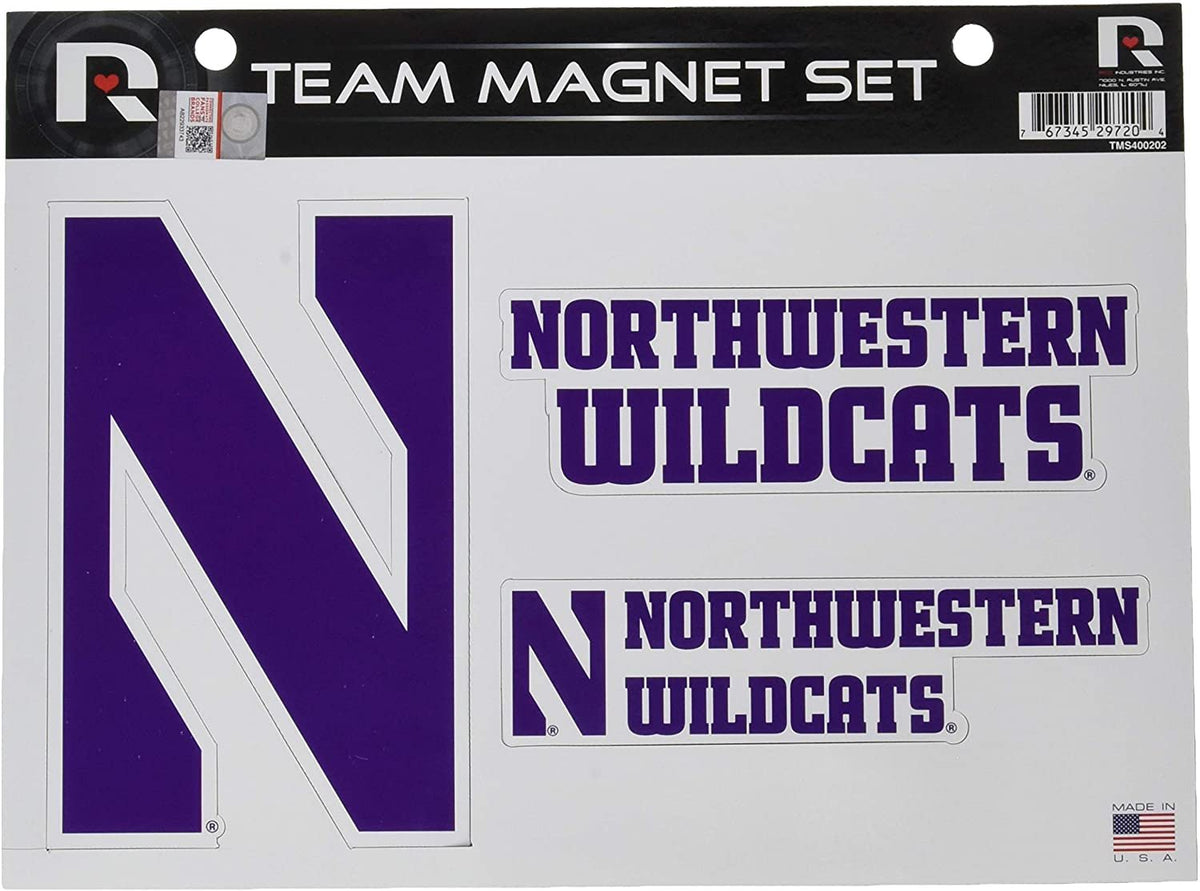 Northwestern University Wildcats Multi Magnet Sheet Shape Cut 8x11 Inch